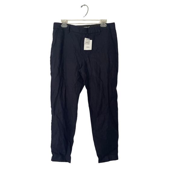 NWT Vince Navy Linen Lightweight Jogger Ankle Pants Size 8 - Picture 1 of 5
